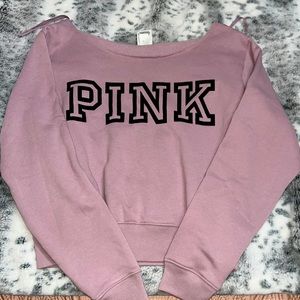 Pink Off The Shoulder Sweatshirt